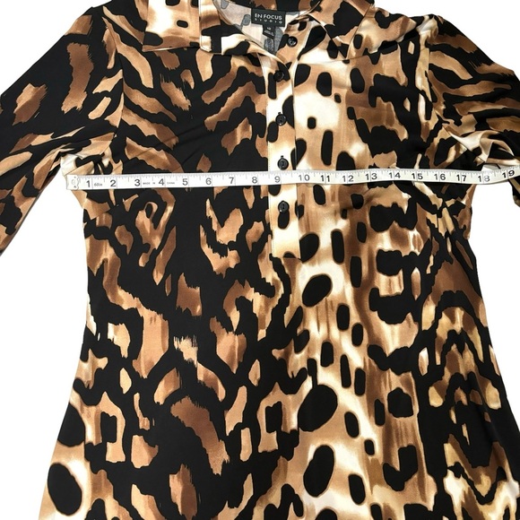 En Focus Studio Women's Animal Print Dress, 3/4 Sleeves, Size 12 - Picture 10 of 13